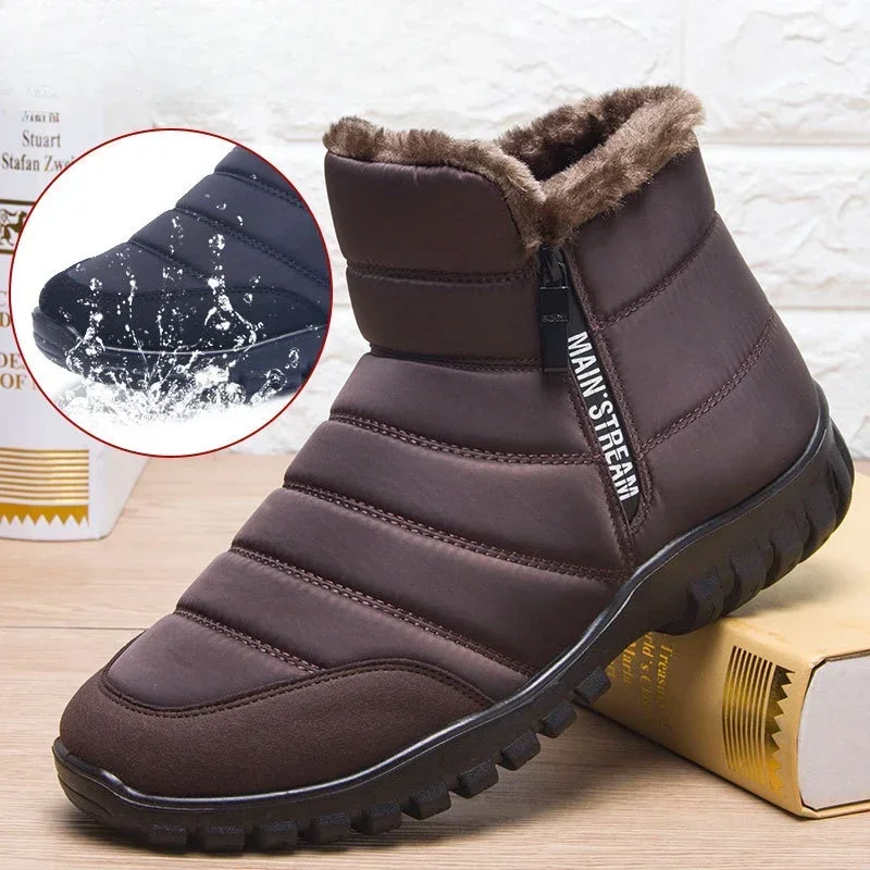 Bottes de neige coordonnantes imperméables pour hommes, chaussures à plateforme pour hommes, offre de fourrure de haute qualité, nouvelles offres originales, optique, peluche, hiver