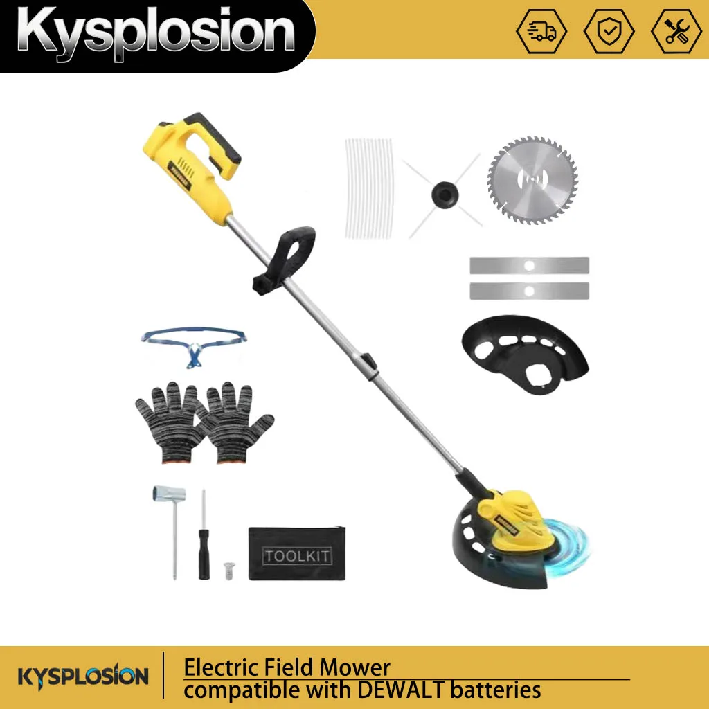 Field Mower Electric Lawn Mower Length Adjustable Cutter Cordless Garden Grass Cutting Trimmer Fit For DEWALT 20V Battery Pin