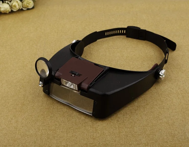 1.5x 3x 6.5x 8xヘルメット拡大鏡拡大鏡ルーペ、LEDライト付きジュエリー修理ht109