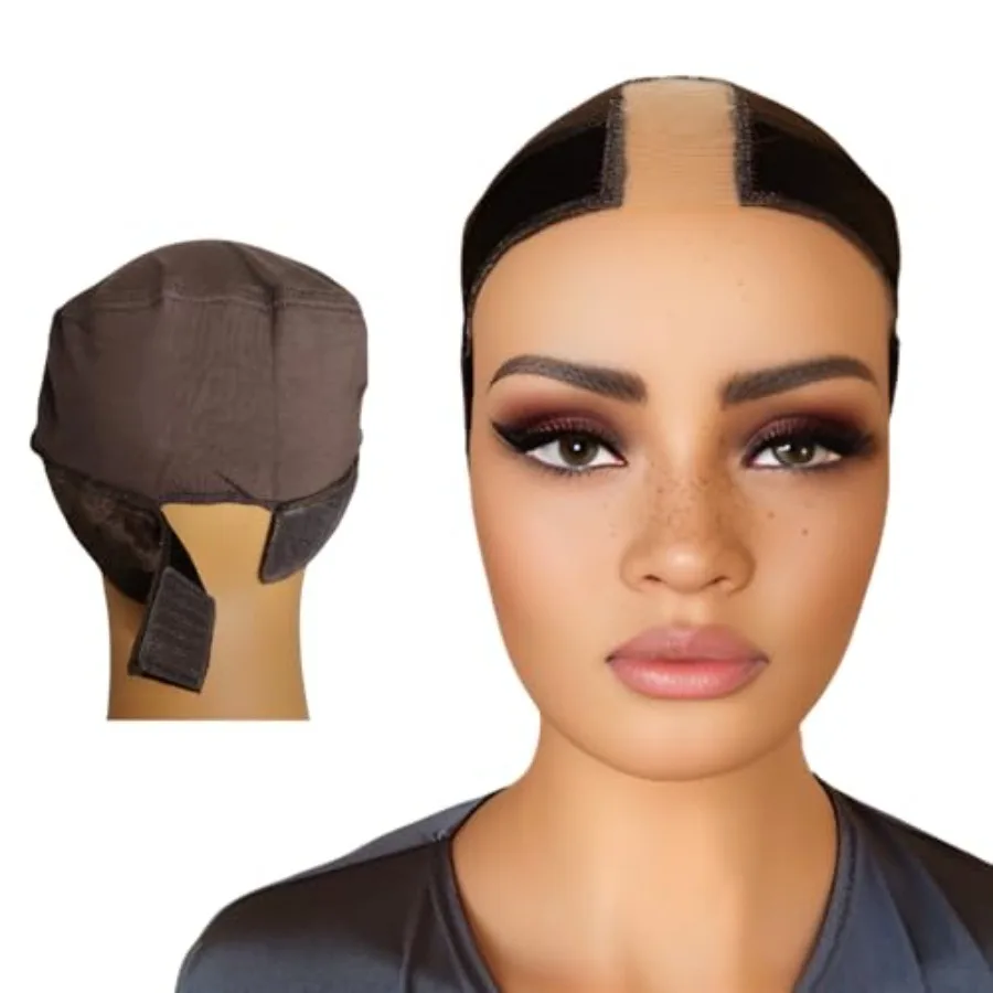 قبعة شعر مستعار دانتيل عالمية للشعر البشري والشعر المستعار الاصطناعي، شريط ناعم وشفاف مكشوف الأذن مع مقاس آمن، مثالي للاستخدام اليومي