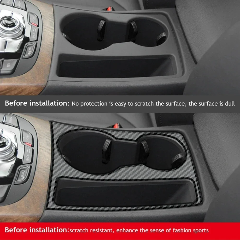 

Для Audi A4 B8 A5 2009 2010-2015 углеродное волокно, центральная консоль, держатель для чашки с водой, крышка, аксессуары, инструменты
