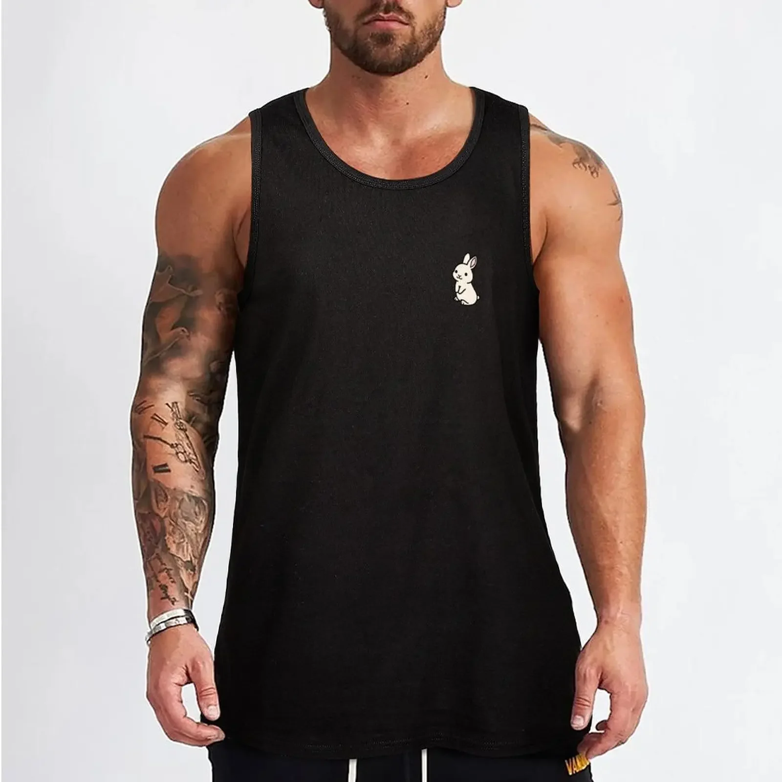 New White Bunny Tank Top Top Men's cotton t-shirt