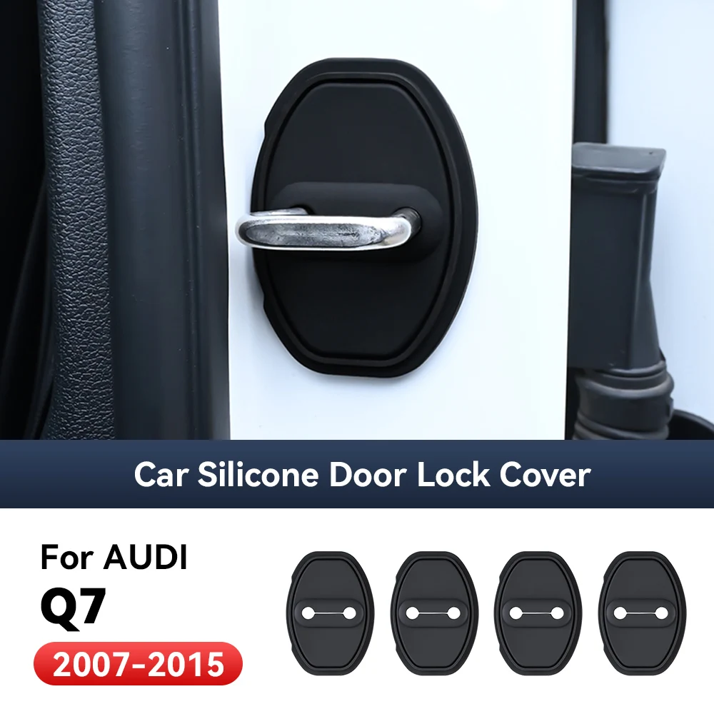 

4pcs Car Decorat Accessories Silicone Protecte Auto Door Lock Latch Shock Absorber Cover For AUDI Q7 2007-2015