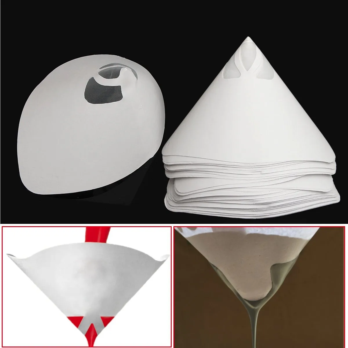 50pc Paint Filter Paper Disposable Purifying Straining Cup Paint Strainers Nylon Filtration for Car Furniture Spray Paint Filter