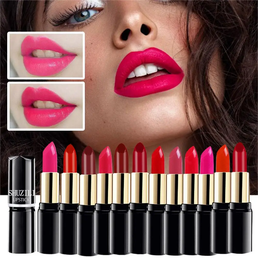 Tube Lipstick Lip Makeup Sexy Woman Velvet Matte Lipgross Tint For Lips Long Lasting Waterproof Non-stick Cup Lip Cosmetics M2W6