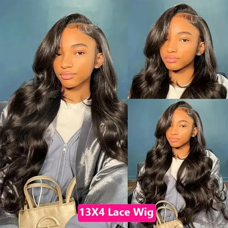 13x4 HD Lace Frontal 5x5 Glueless 18 Inch 150% Natural Black Body Wave Pre-Plucked Front Water Wave For Women Human Hair Wig