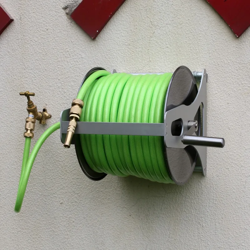 2025 إطار تخزين أنابيب المياه من الفولاذ المقاوم للصدأ للاستخدام المنزلي مع خرطوم مرن لسقي الحديقة