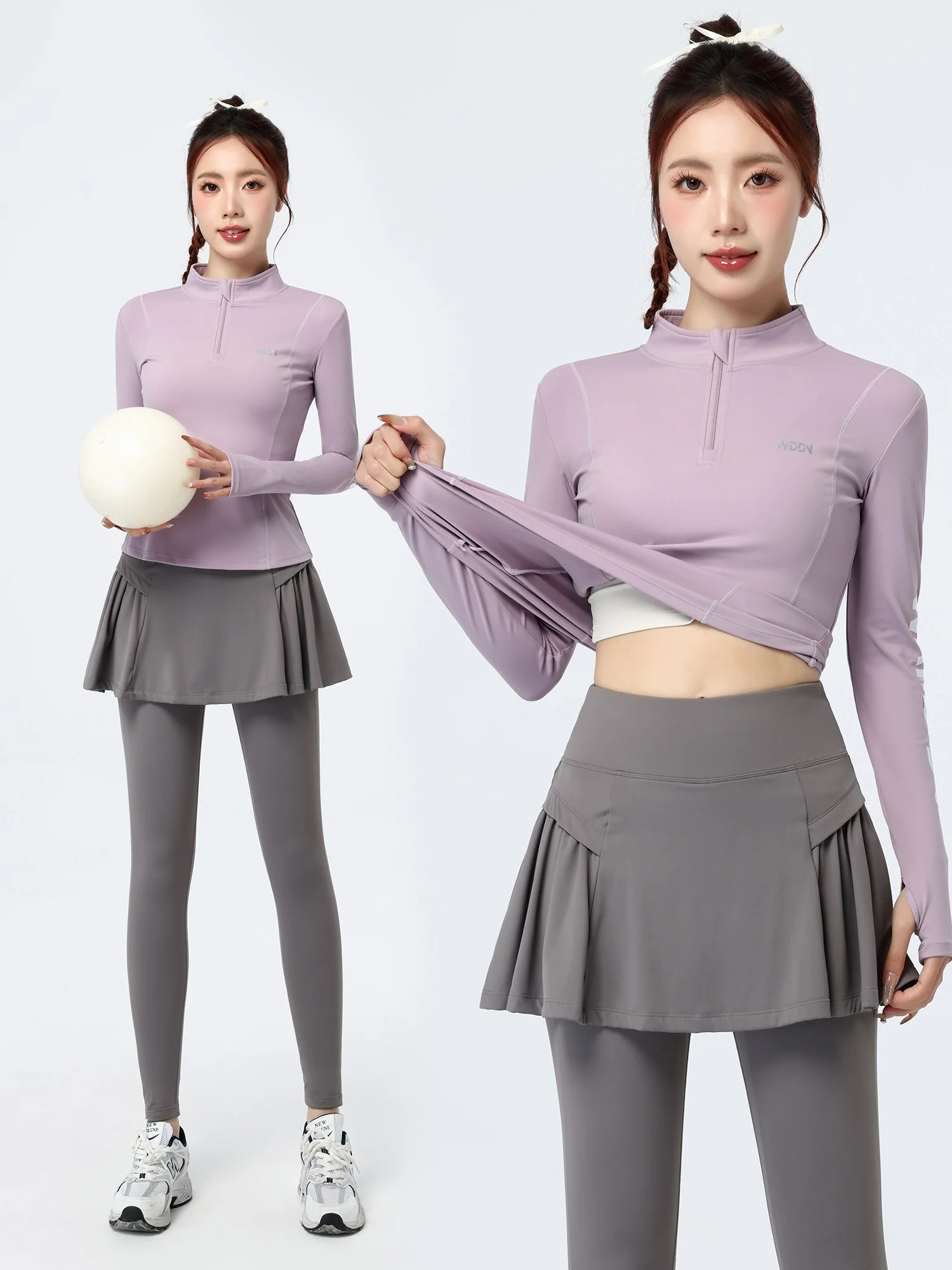 

Профессиональный спортивный комплект для бадминтона: женская одежда для йоги с длинным рукавом, облегающая, для фитнеса, тренировок, бега, быстросохнущая, новая весенняя коллекция