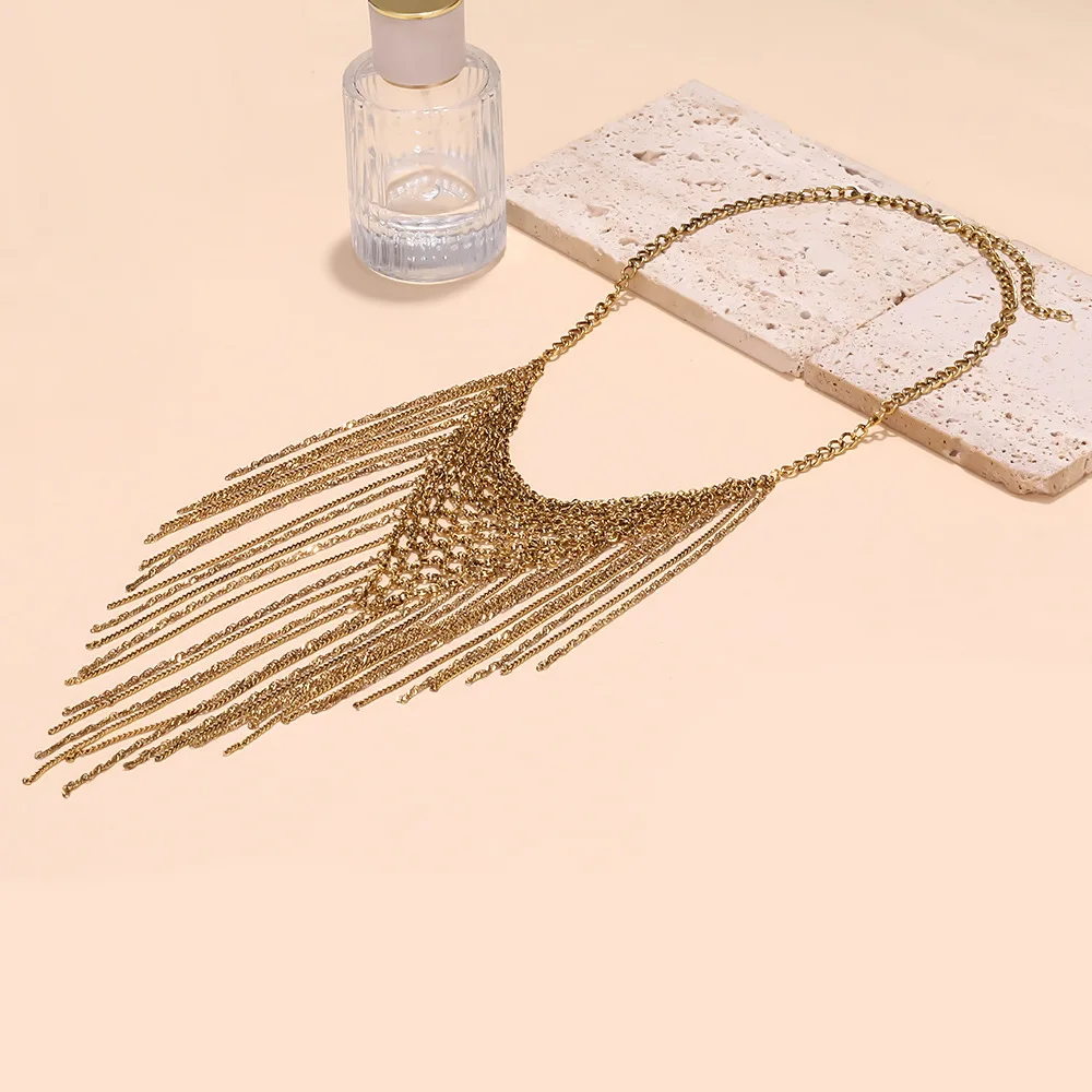 ZAA اليدوية خمر سلاسل معدنية شرابات قلادة القلائد للنساء مريلة المختنق قلادة بوهو مجوهرات الرقبة الملحقات #3