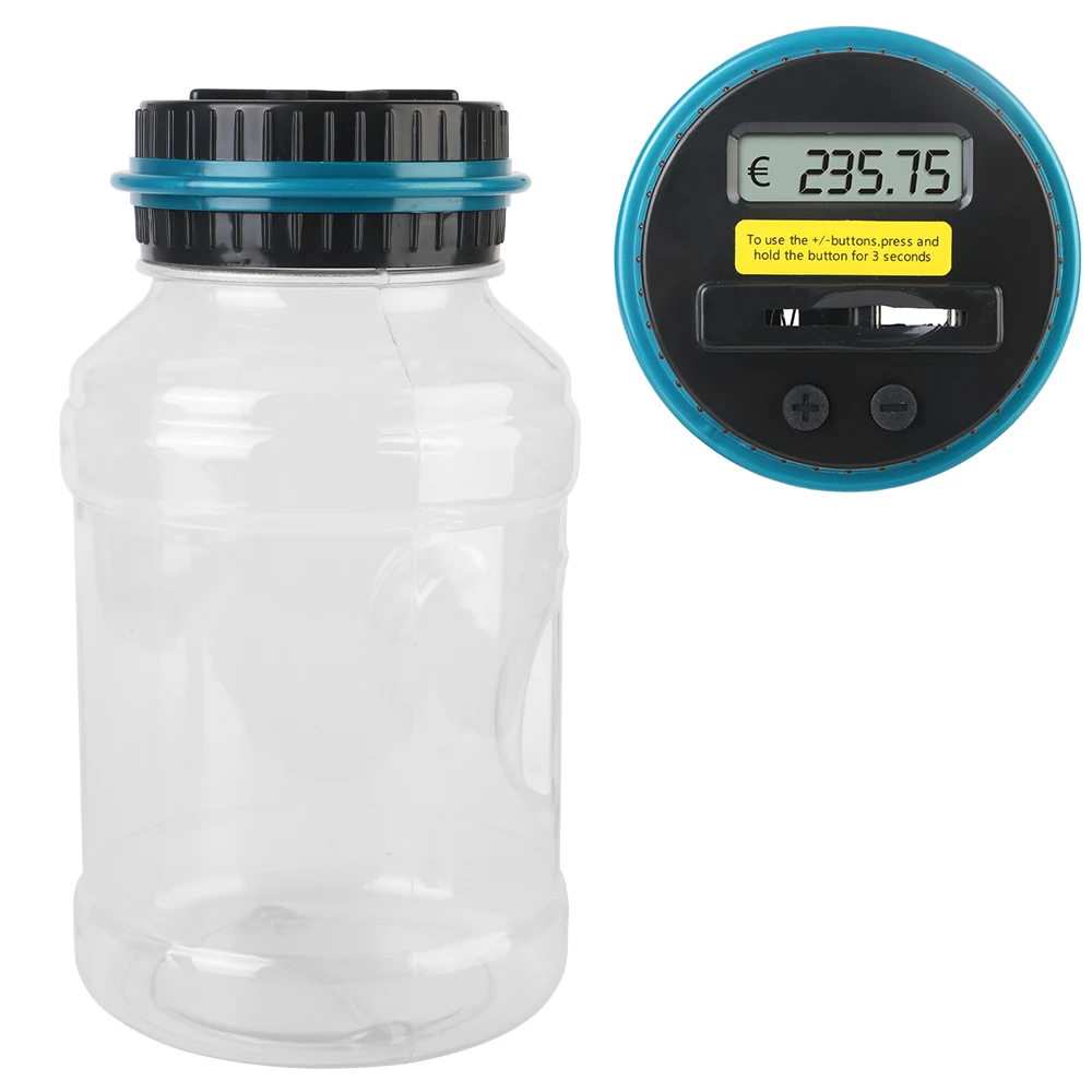 Large Capacity Coin Money Saving Box Jar For USD EURO Money Digital LCD Counting Electronic Counting Piggy Bank