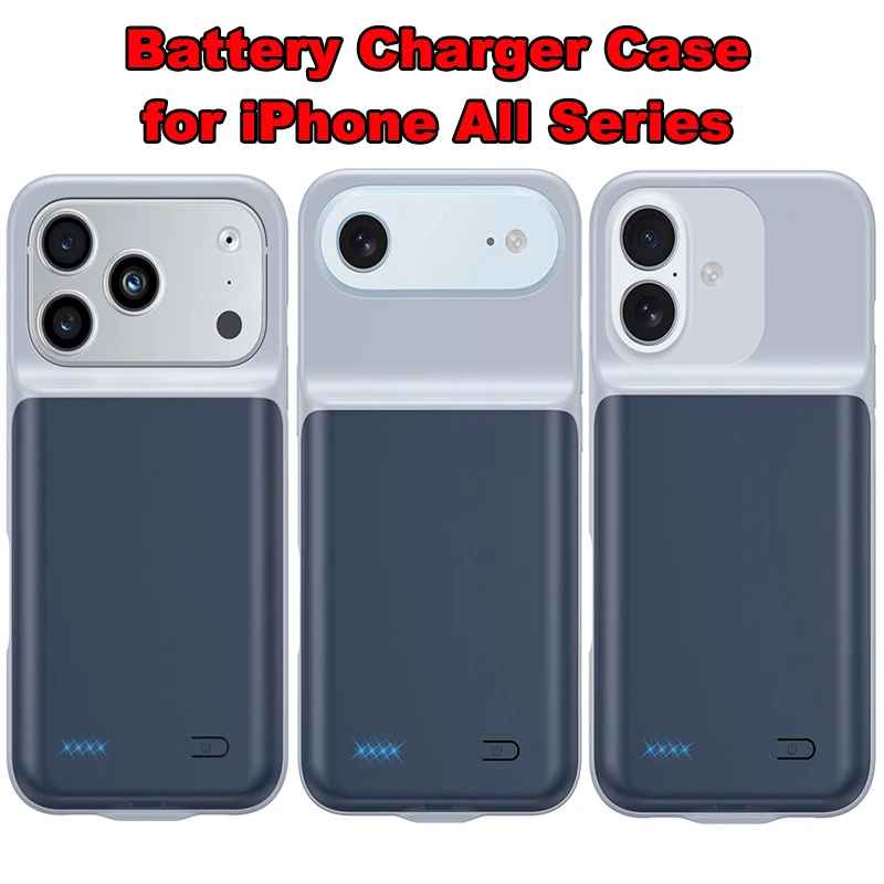 Battery Case For iPhone 17 16 15 14 13 12 11 Pro Max 12 Mini XS Max XR 6 7 8 SE 2 External Power Bank Battery Charger Case Cover