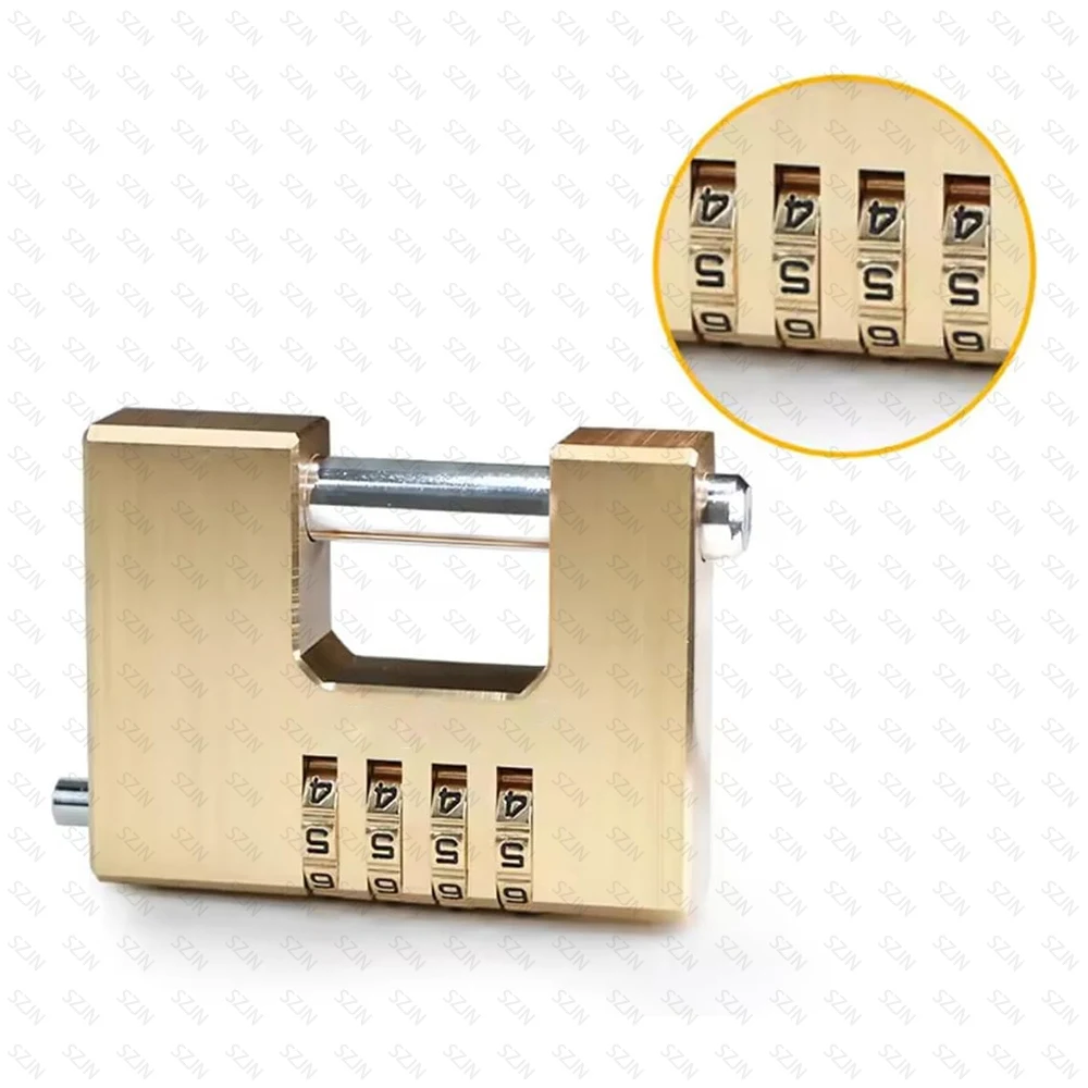 

Choice Brass 4 Dial Combination Padlock Heavy Duty Waterproof Cut Resistant and Drill Resistant Suitable for Warehouses Garages