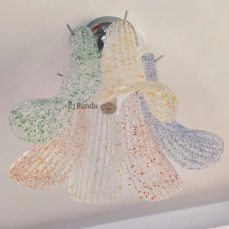 * Plafoniera francese medievale per balcone corridoio sette corridoio d'ingresso in vetro guardaroba retrò