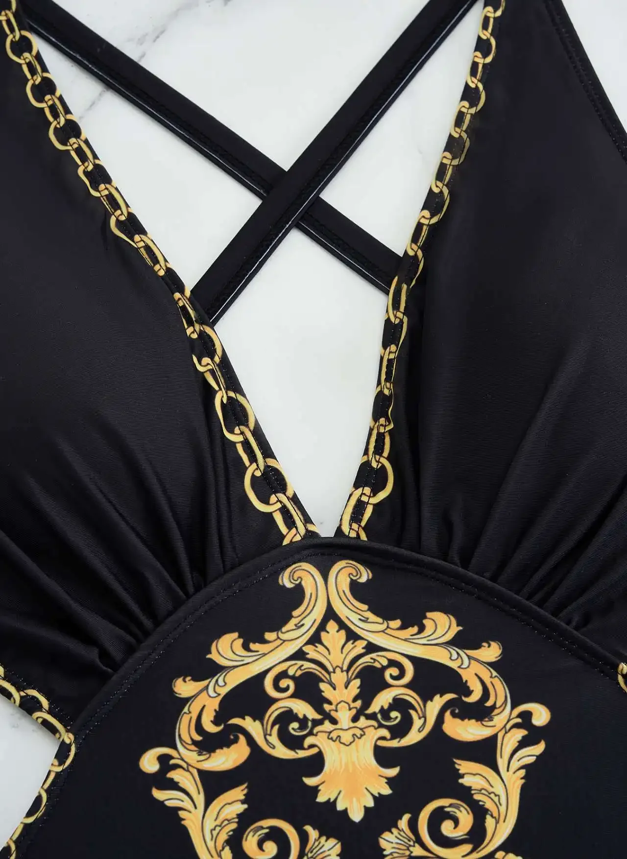 Traje de baño de una pieza con cuello pronunciado, traje de baño con estampado africano, traje de baño acolchado para mujer, Trikini femenino, ropa de playa, bañista para piscina