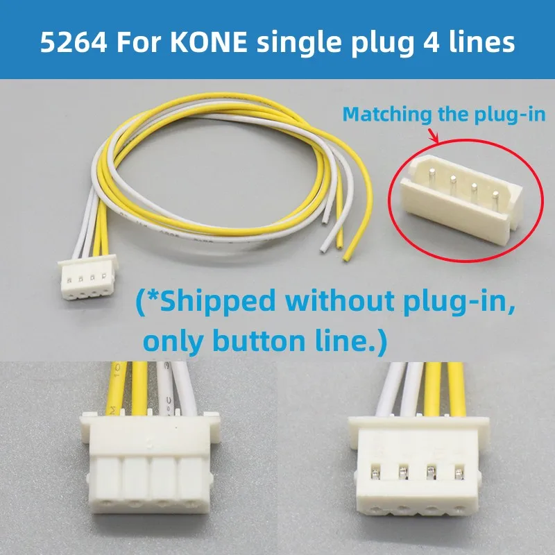 Imagem -02 - Elevador Botão Linha Cabo de Chamada Externa Único Plug-in4 Fios Conector para Kone Hitachi Tissen Peças Pcs