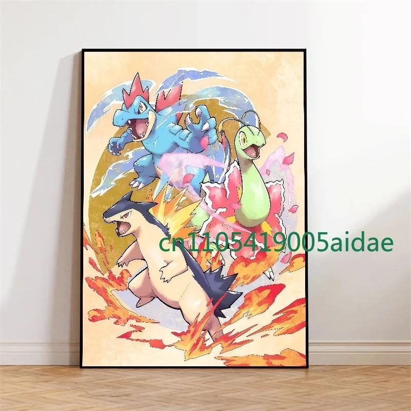 البوكيمون أنيمي السنجاب تشارماندر Bulbasaur المشارك يطبع ديكور المنزل لغرفة المعيشة المشارك قماش اللوحات الزخرفية HD