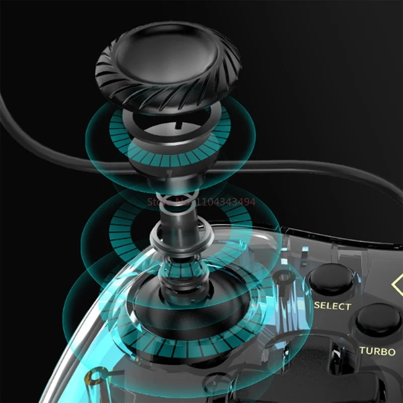 Aolion Professional Grade Wired Gamepad Rgb Light Effect Hall Trigger Asymmetrical Motor Game Controller Support Switch Steam