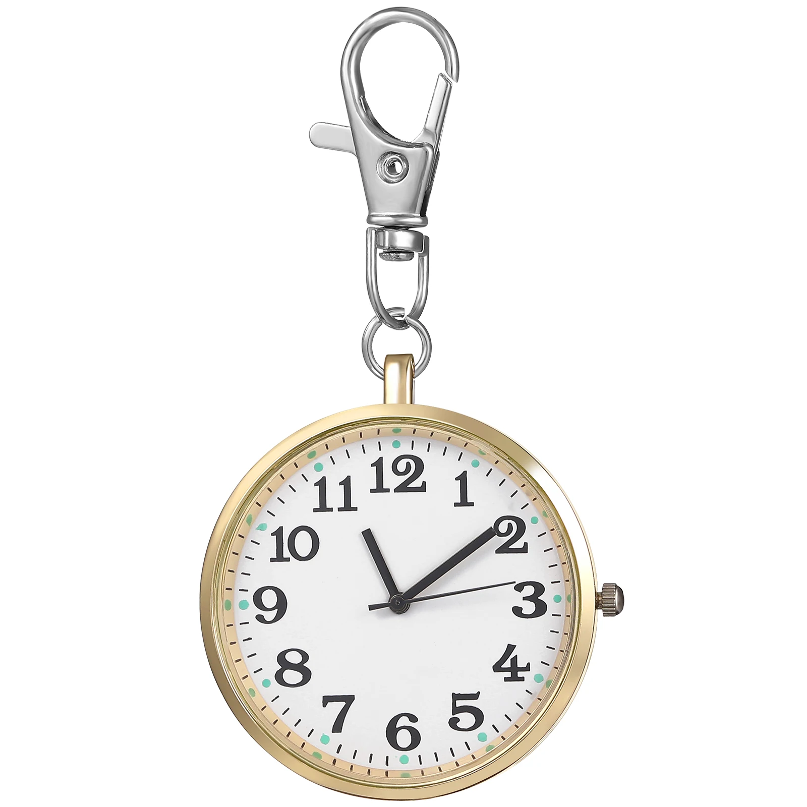 

Quartz Pocket Watch Keychain Alloy Nurse Watch Vintage Key Ring Pendant for Keys Car Decor Automatic Golden Chain