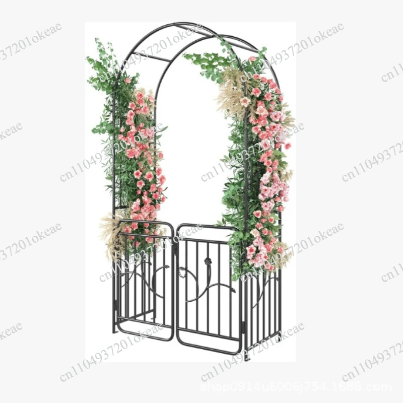 Garden Arch is suitable for outdoor climbing plants, lawns, patios, and backyard black wrought iron