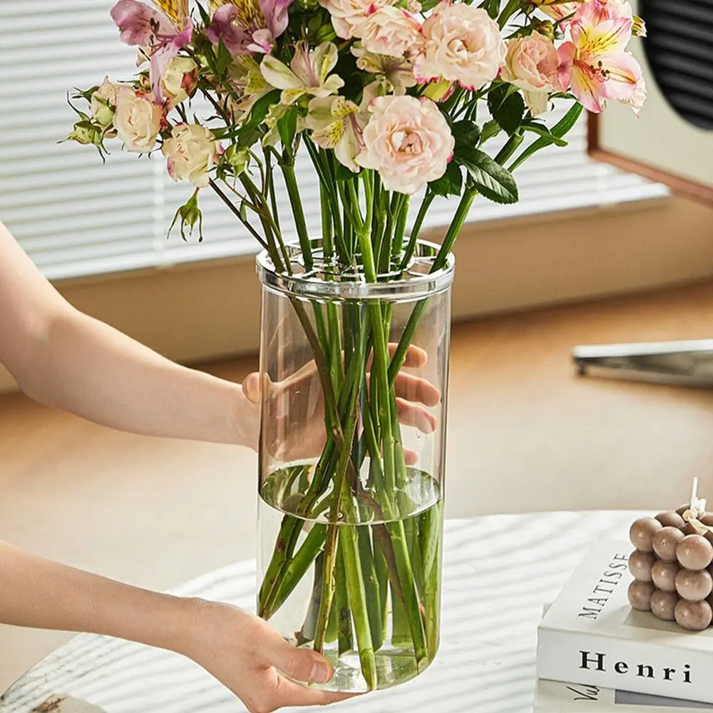 Kreative Blumenarrangement-Flasche Verstärkte Unzerbrechliche Hydroponische Blumenvase Einfache Glatte Oberfläche Kunststoff-Blumenvase