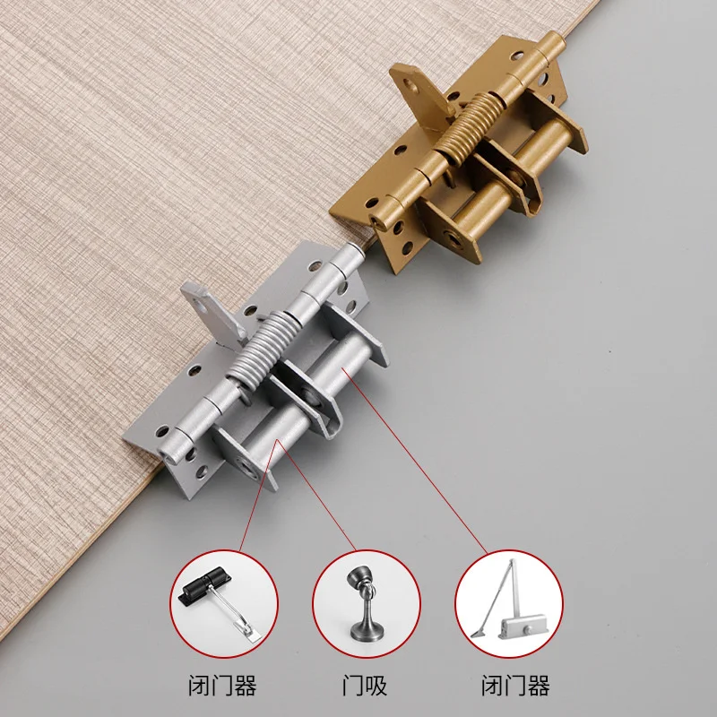 Door closer hinge 4-inch invisible door spring hinge multi-function automatic closing hinge 90 degree angle positioner