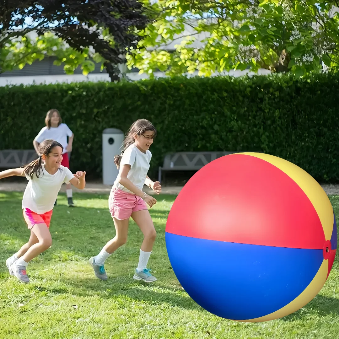 Novo ao ar livre gmaes brinquedos divertidos gigante bola de praia ao ar livre colorido pvc bola inflável para jogos de gramado diversão escolar atividades familiares
