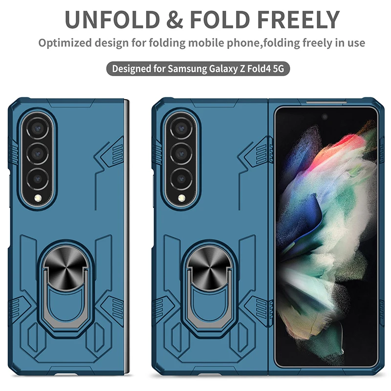 For Z Fold4 Fold5 Case Samsung Z Fold 3 2  Anti Impact Shockproof Anti Scratch Armor Cover Case Black Green Blue purple