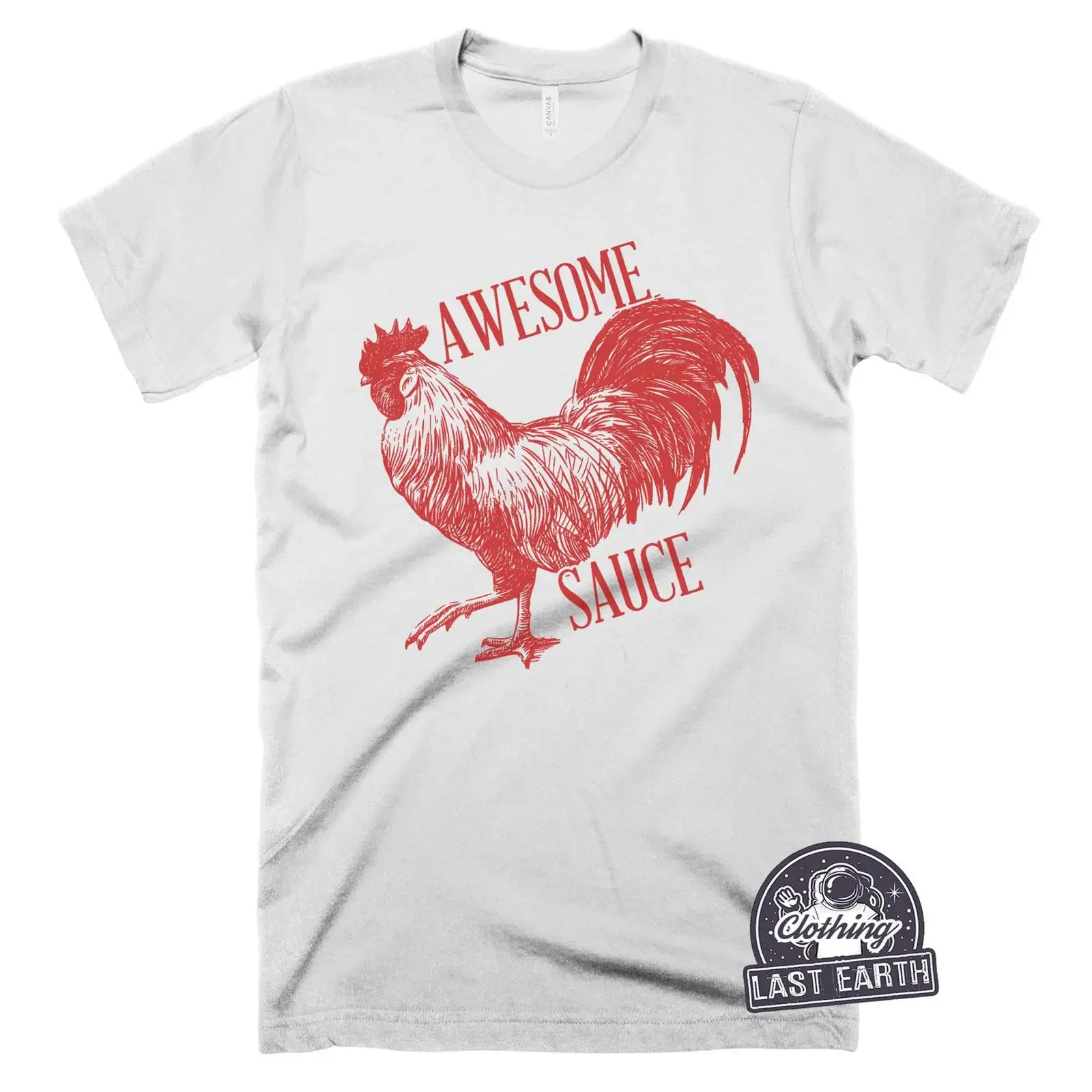 Awesome Sauce Rooster T Shirt Funny Chicken vintage Washed homme Top For Everyday Wear streetwear Comfortable designer clothes