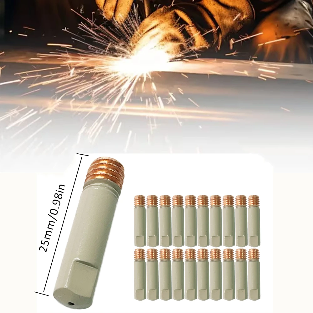 2/5/10PCS MB-15AK 14AK Welding Contact Tips Coating Protect 25mm M6 Gas Nozzle Tip 0.8/1.0/1.2mm MIG Welding Torche Tool Part