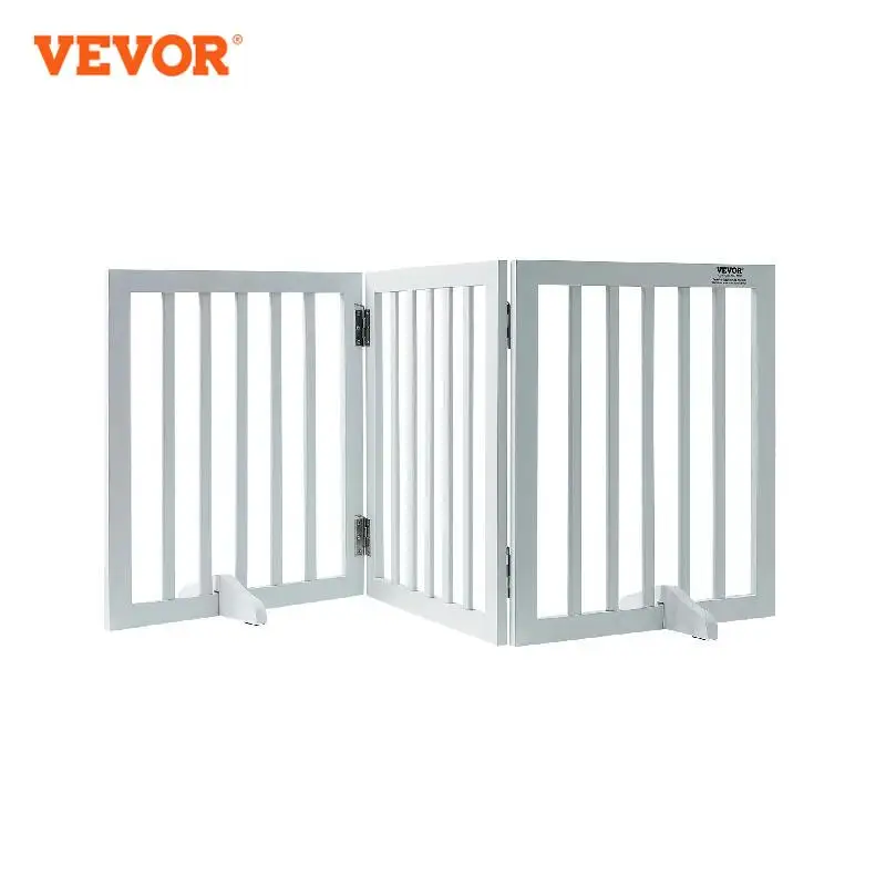 

VEVOR Free Standing Dog Gate Freestanding Pet Gate 3 Panels Foldable Dog Gate for Narrow Passageways Expandable Dog Barrier