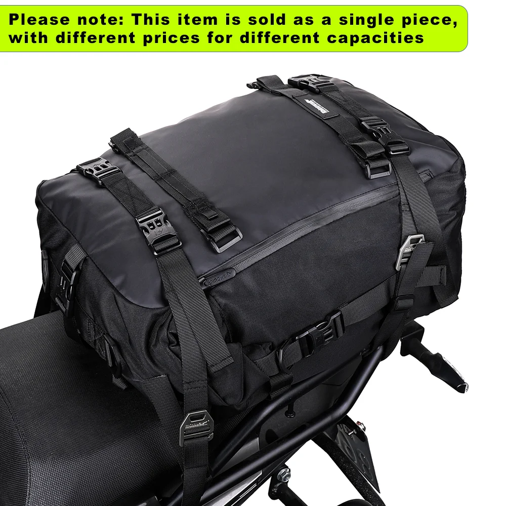 Rhinowalk Motorcycle Back Seat Bag 10/20/30L Waterproof Multifunctional Saddle Side Luggage Bag cycling backpack Universal