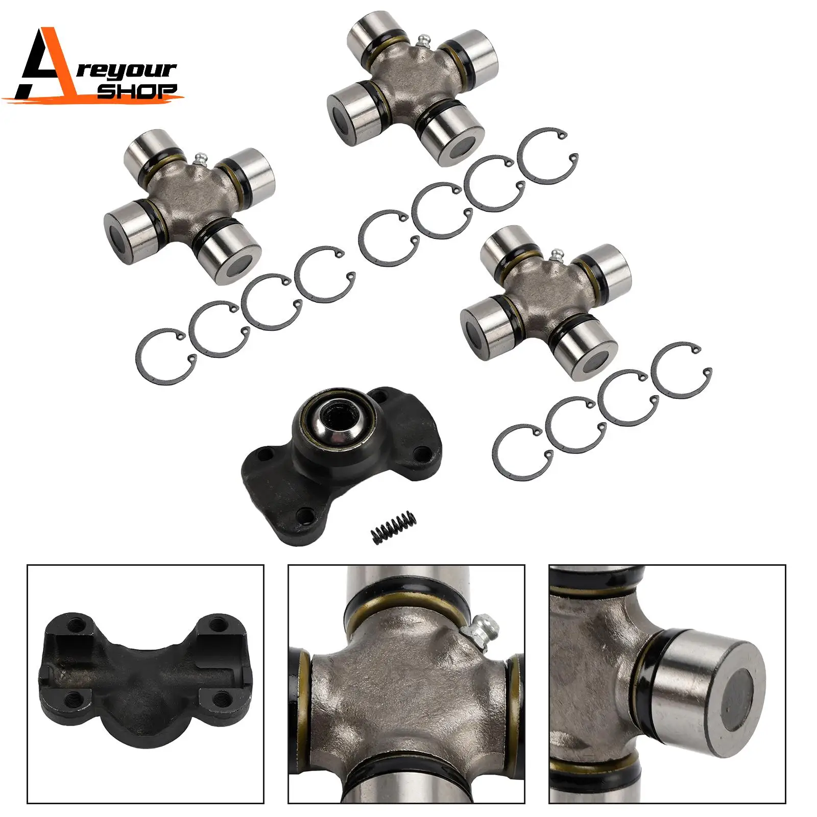 

Areyourshop Double Cardan Joint 211355X + 5-153X for Jeep Wrangler Cherokee XJ TJ