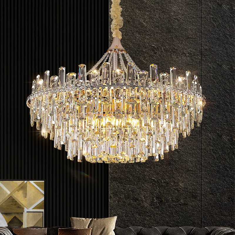 

New Modern Light Luxury Crystal Lamp Home Living Room Bedroom Dining Room Living Room Luxury Villa Suspended Crystal Chandelier