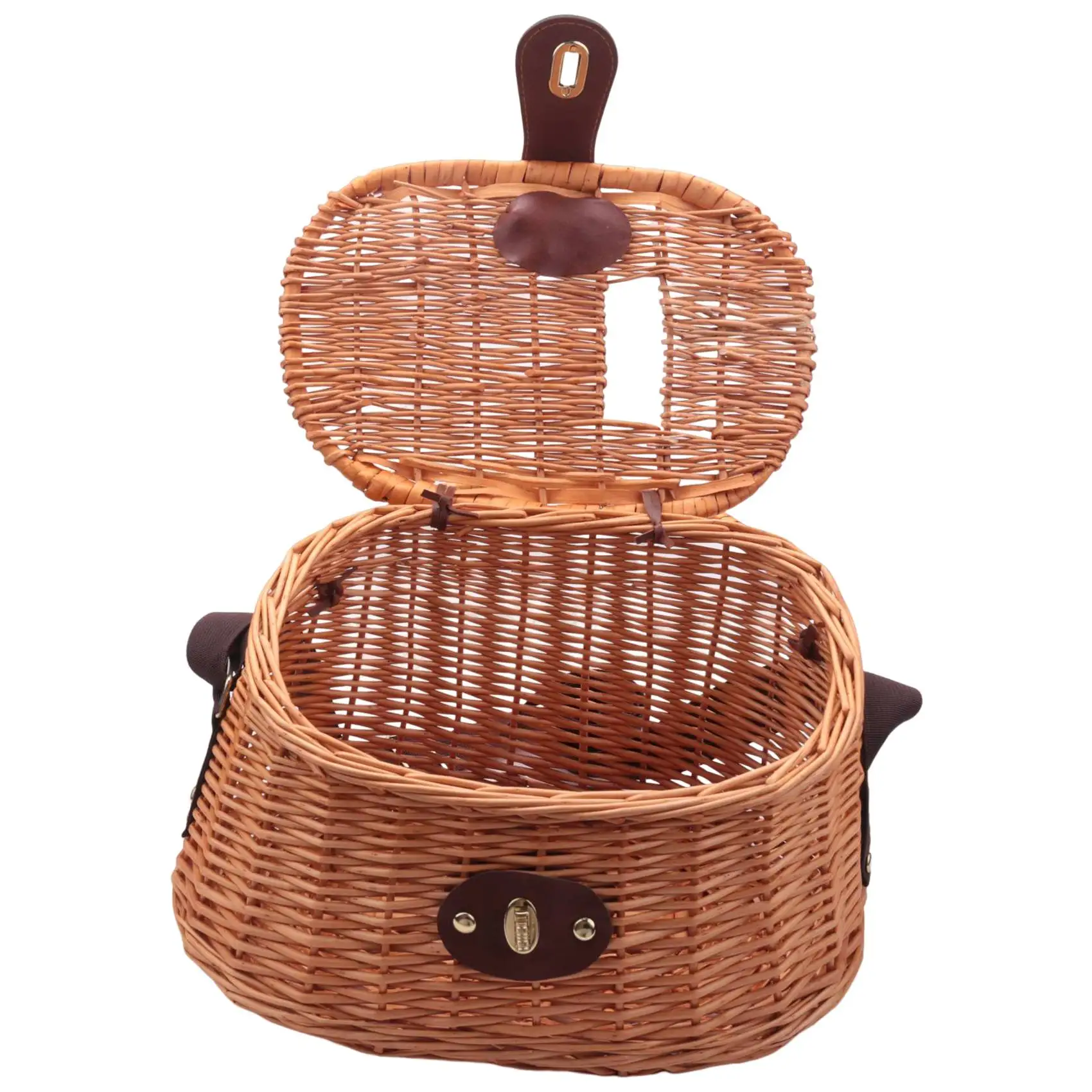 Wicker Basket Creel Trout Perch Cage Tackle Fisherman Box Outdoor Classical Willow Trout Creel Basket