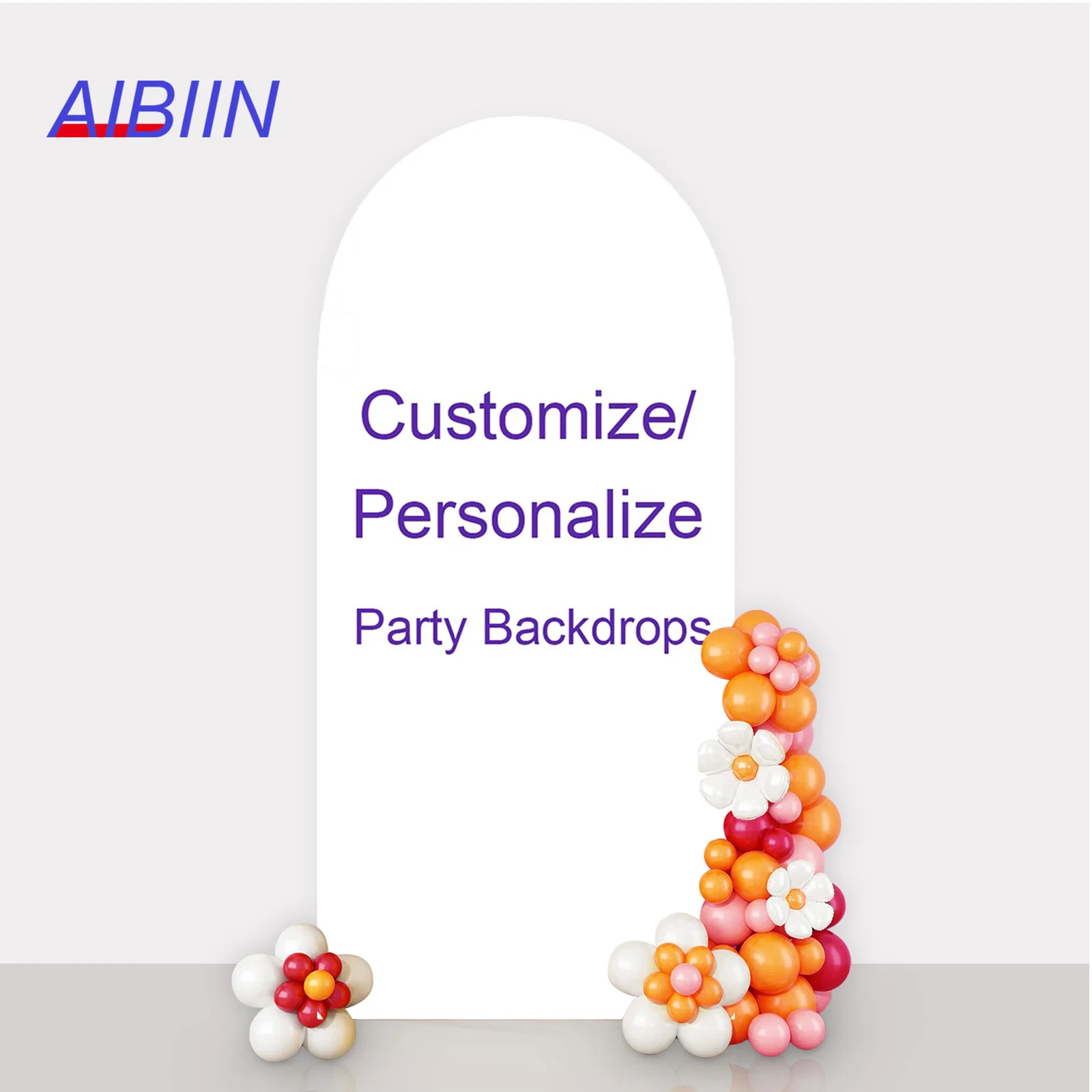 

AIBIIN Customize Wedding Arch Cover Elastic Spandex Fitted Stand Fabric for Round Top Backdrop Wedding Birthday Party Decoration