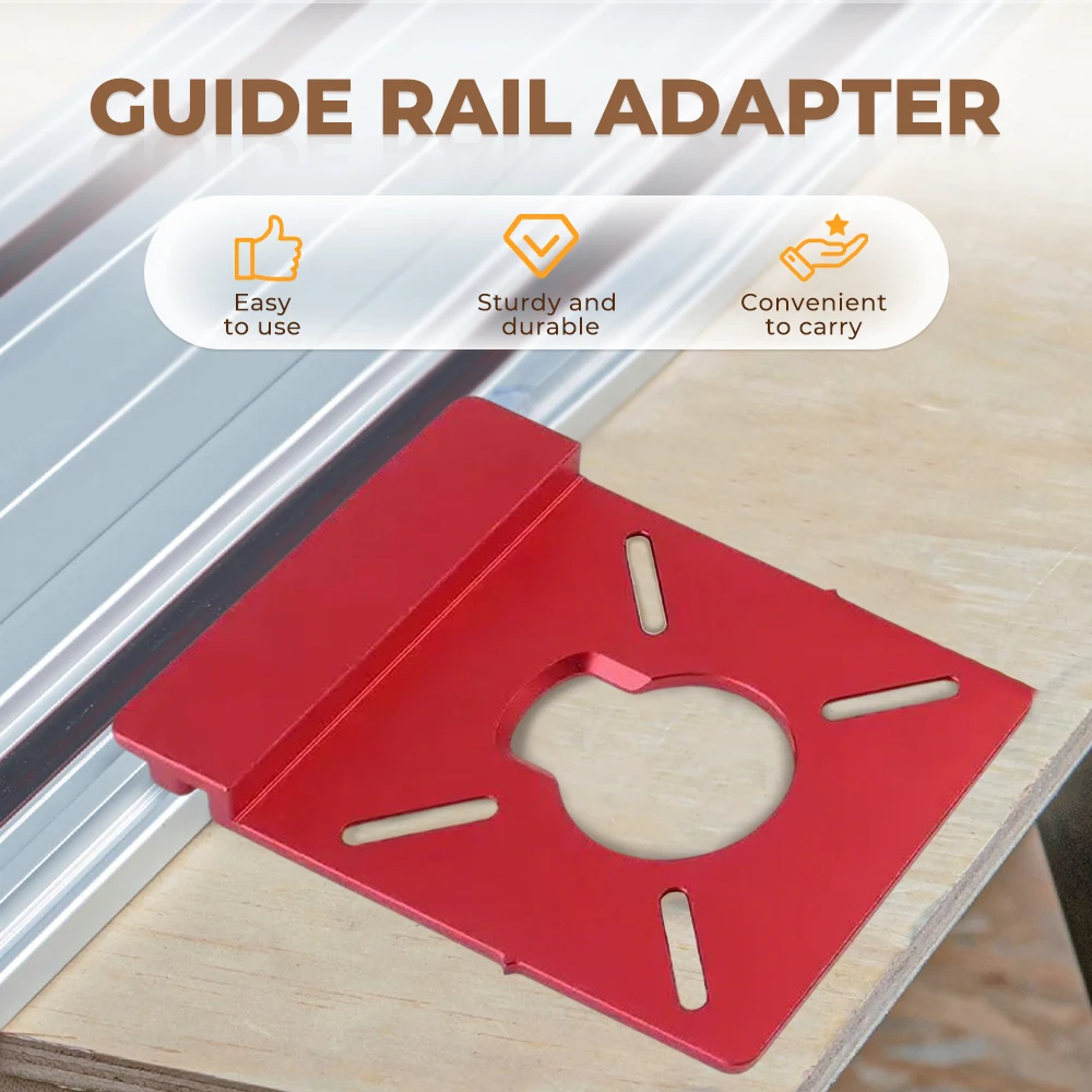 1Set Guide Rail Adapter, Straight Line Milling Groove Aluminum Alloy Auxiliary Bracket with limiter Compatible Most Router Tools
