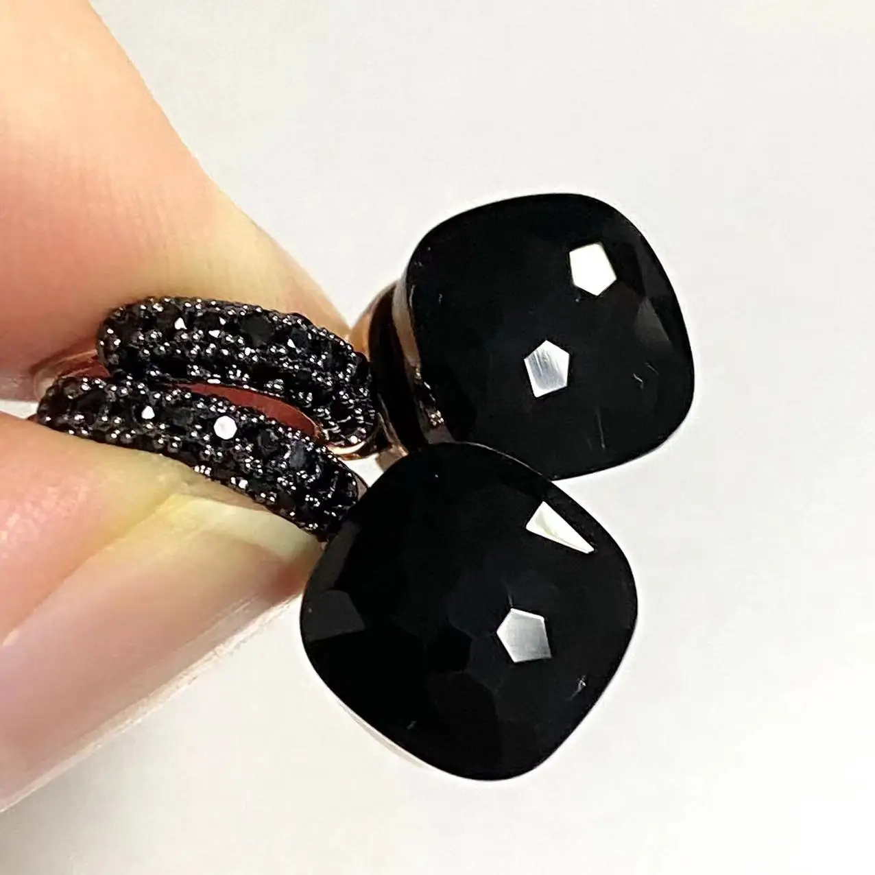 10.6mm Classic Nudo Earrings Black Gun Plated For Women Amethyst Black Onyx Drop Earrings Candy Square Crystal Earrings Gift