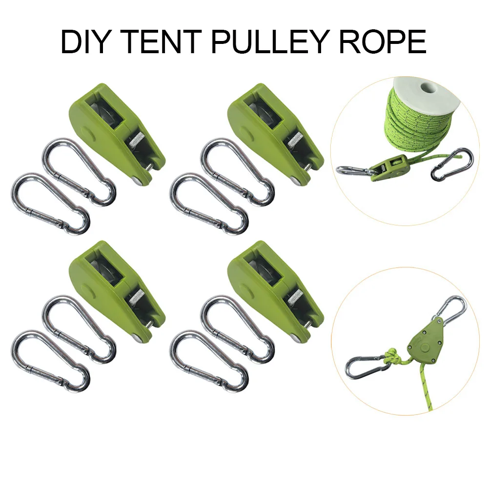 4 Sets Metall-Zurrgurte mit Rollenverschluss für Markisen, Windseile, Zeltseile, Befestigungsschnallen, Wäscheleinenhalter für 3-4mm Seile