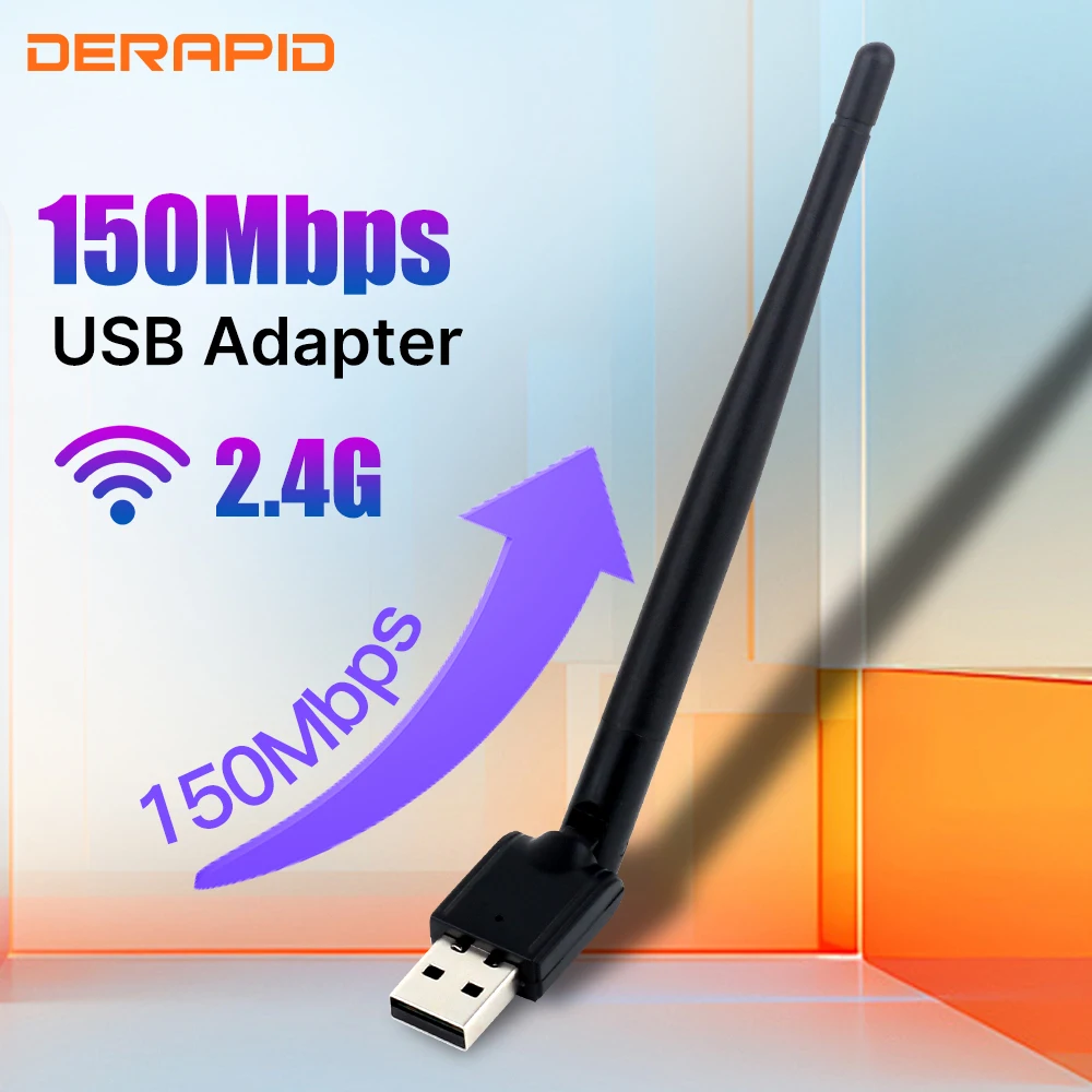 

150M USB WiFi Adapter 2.4GHz Wireless Dongle USB 2.0 High Gain Antenna Card wifi usb for PC/Laptop Driver Free Win 10/11