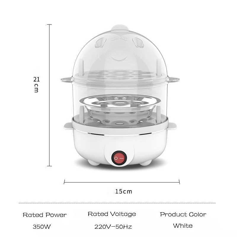 Multifunction Egg Boiler Double Layers Electric Egg Cooker Steamer Corn Milk Steamed Rapid Breakfast Cooking Appliances Kitchen