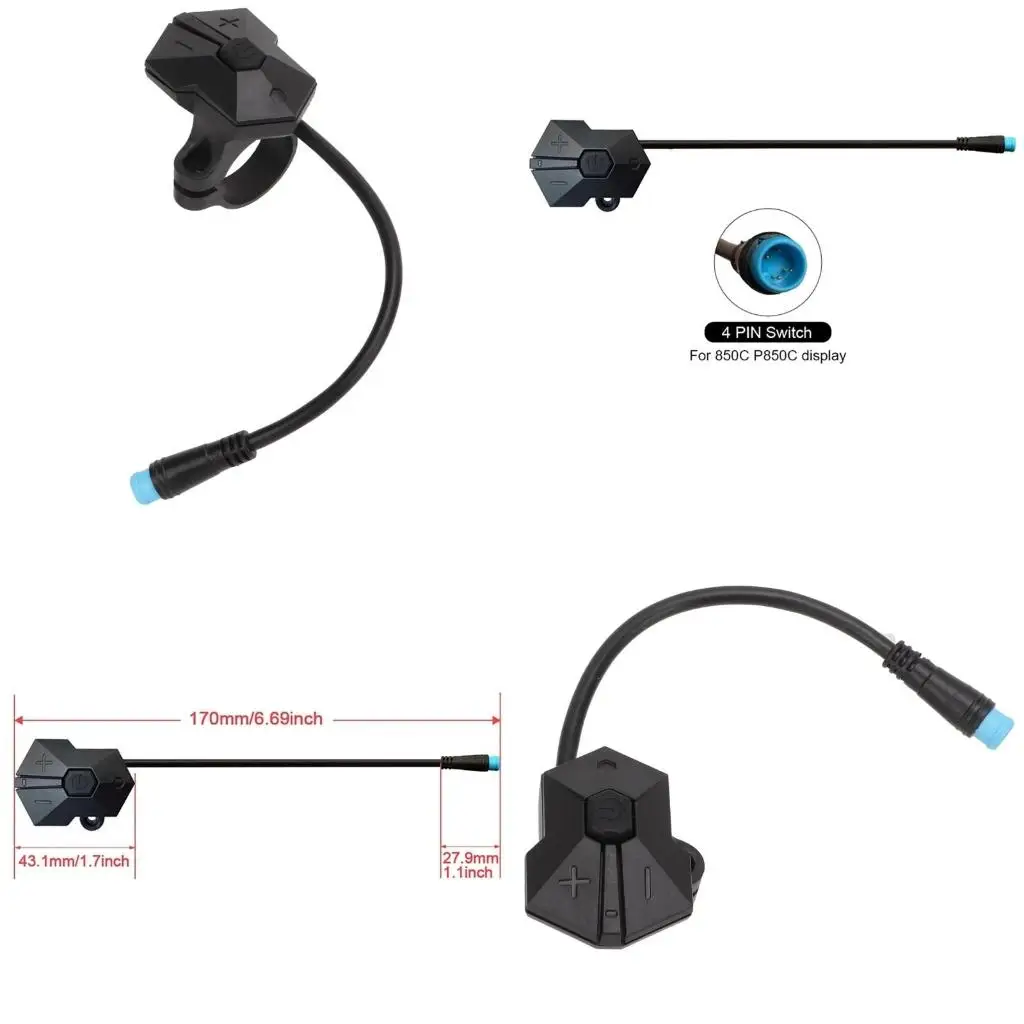  Push Button Switch Controller Bike Modification Parts 4Pin Bike Switch Button Controller Replacement Accessories