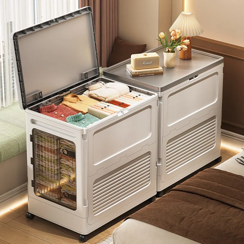 

Ящик для хранения домашней одежды и одеял, ящик для хранения с откидной крышкой, складной шкаф для хранения пластиковых шкивов большой емкости
