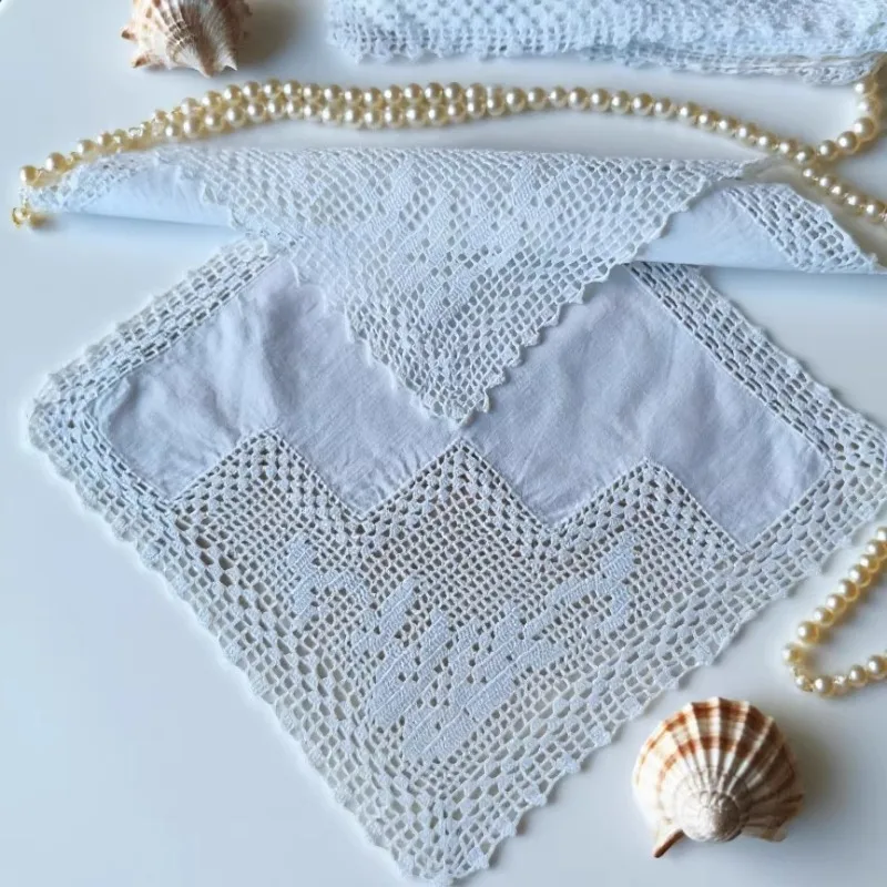 

4 шт. 29x29 см, белые, 100% хлопок, ручная работа, вязаные крючком, лоскутные платки/салфетки