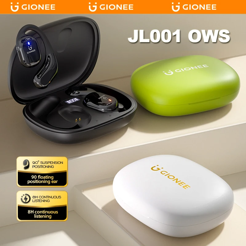 GIONEE JL001 Open Wireless Headphones OWS Bluetooth Earphones HiFi Stereo Headset Noise Reduction Earbuds with Mic HD Voice