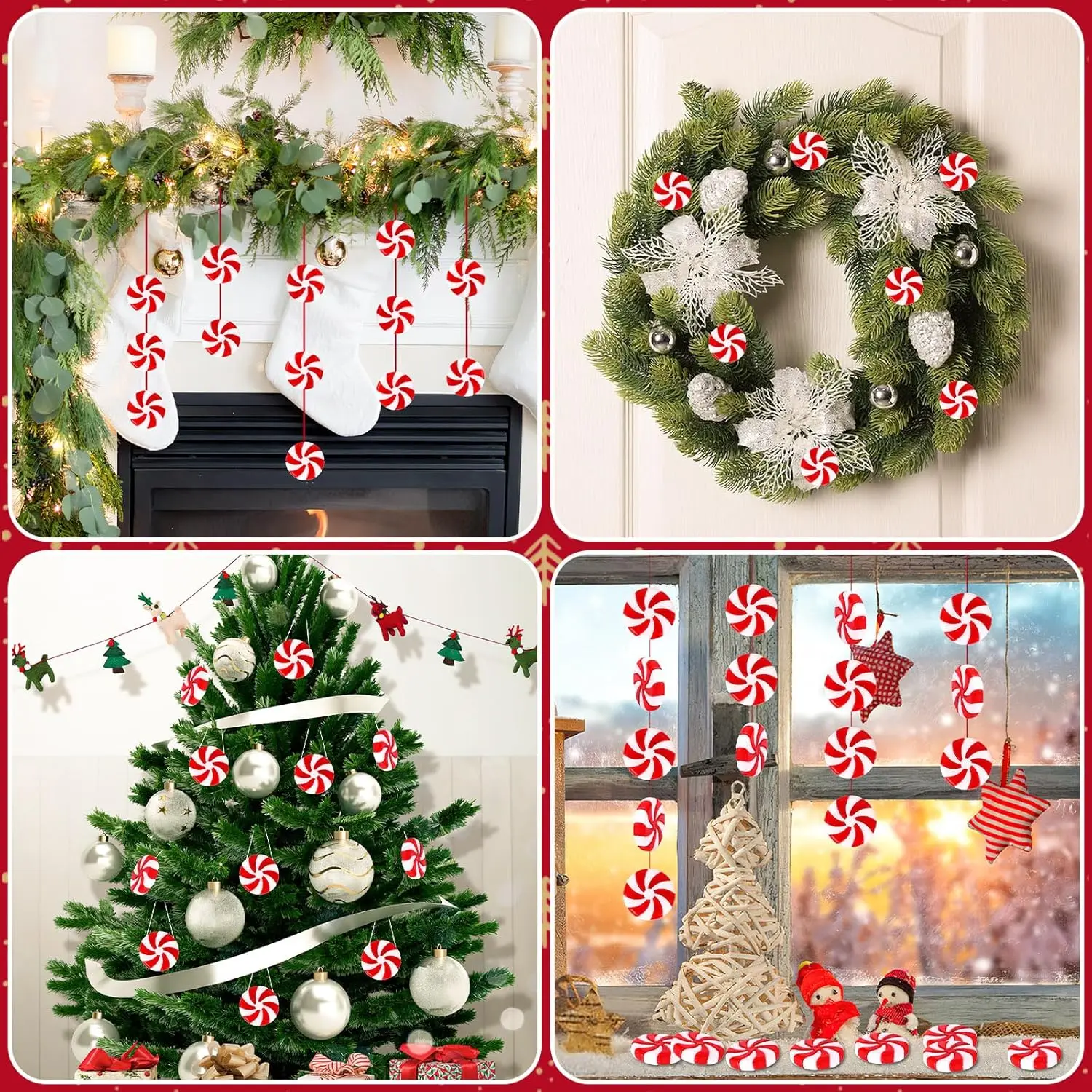 10/30 قطعة زينة عيد الميلاد قصب الحلوى الأحمر الأبيض وهمية النعناع الحلي لعيد الميلاد عطلة ديكور حفلة الحرف هدية #3