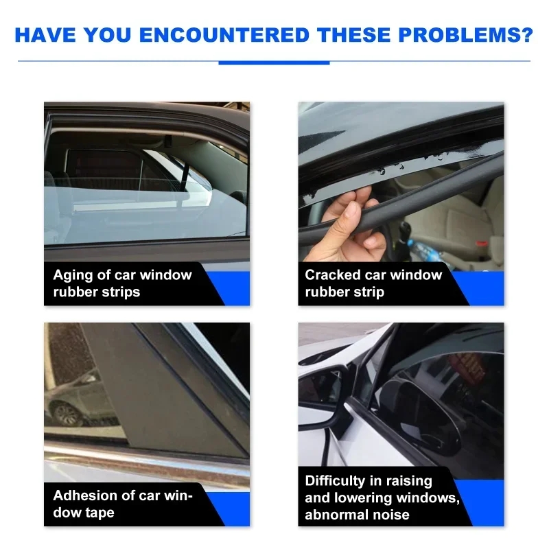 60ml Car Window Lubricant Lift Glass Sunroof Track Car Doors Sealing Strip  Rubber Eliminating Abnormal Noises Lubrication Spray