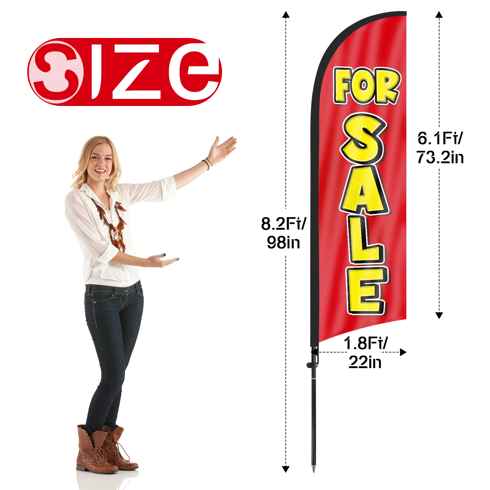 FSFLAG 1PCS 280CM The Sale2 Feather Flag with Flagpole Advertising Outdoor Banner Decoration for Business and Storefront