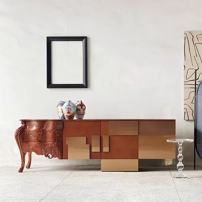 Creative elephant dining side cabinet, solid wood furniture