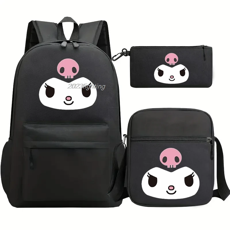 Lovely Kuromi Backpacks Student Boys Girls Schoolbag Colorful Backpack with Shoulder BagTeenager Cartoon School Bookbag