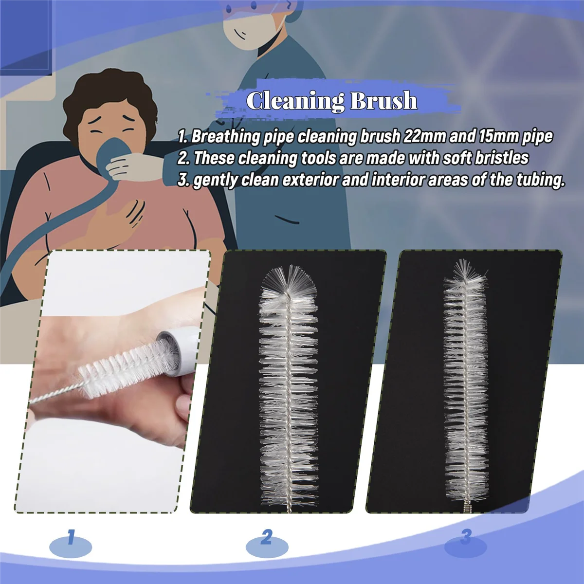 الأحدث! فرشاة تنظيف أنبوب خرطوم التنفس CPAP لوازم تنظيف أنبوب الشرب منظف فرشاة الزجاجات أدوات تنظيف